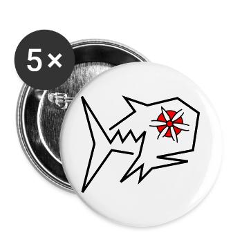 Blossoms Fish Fantasy - Buttons large 2.2''/56 mm (5-pack) - white - Front