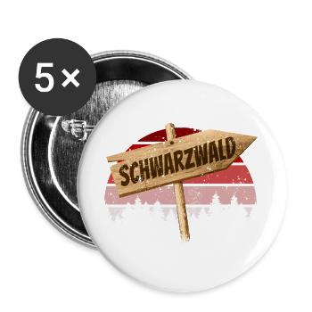 Schwarzwald Baden Württemberg Deutschland Souvenir - Buttons groß 56 mm (5er Pack) - Weiß - Vorne
