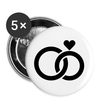 Wedding, Engagement, Wedding Celebration - Buttons large 2.2''/56 mm (5-pack) - white - Front