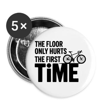Un sol de cyclisme artistique ne fait que mal à la première fois professionnel - Lot de 5 grands badges (56 mm) - blanc - Devant