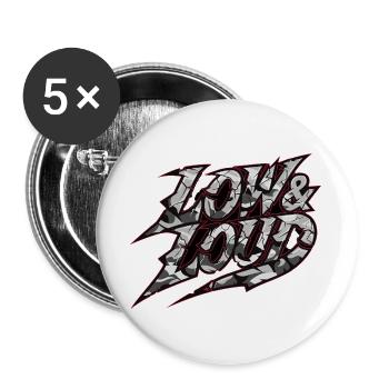 Motif bas et fort pour la scène de tuning automobile Camo - Lot de 5 grands badges (56 mm) - blanc - Devant