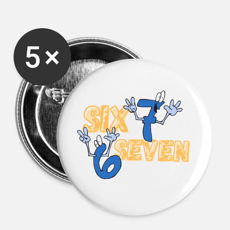 six seven - Buttons large 2.2''/56 mm (5-pack) - white