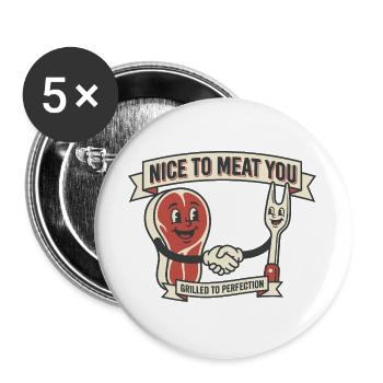 Steak Persillé Humour Grillardin - Buttons large 2.2''/56 mm (5-pack) - white - Front