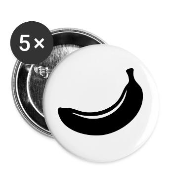 Banana Silhouette – Tropical Fruit Design - Buttons large 2.2''/56 mm (5-pack) - white - Front