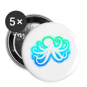 Poulpe Poulpe Garçons Hommes Poulpe - Lot de 5 grands badges (56 mm) - blanc - Devant
