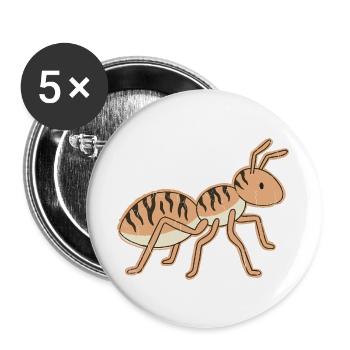 Fourmi tigrée stylisée rayures Tigrée - Lot de 5 grands badges (56 mm) - blanc - Devant
