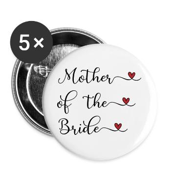 Mother of the Bride - Buttons large 2.2''/56 mm (5-pack) - white - Front