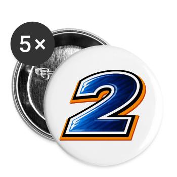 Tournois de maillots de football numéro 2 2026 Design - Lot de 5 grands badges (56 mm) - blanc - Devant
