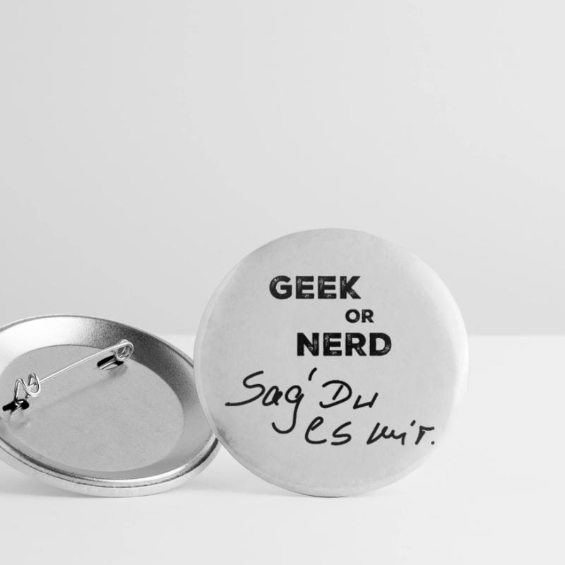 Geek oder Nerd Buttons groß 56 mm (5er Pack)