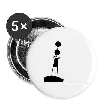 Tonne - Boje Nordsee Segeln Ostsee Maritim - Buttons groß 56 mm (5er Pack) - Weiß - Vorne