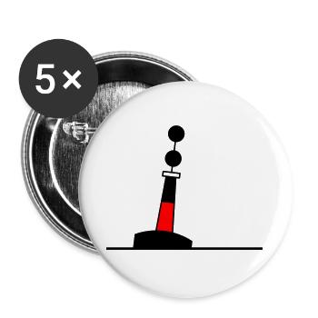 Tonne - Boje Nordsee Segeln Ostsee Maritim - Buttons groß 56 mm (5er Pack) - Weiß - Vorne