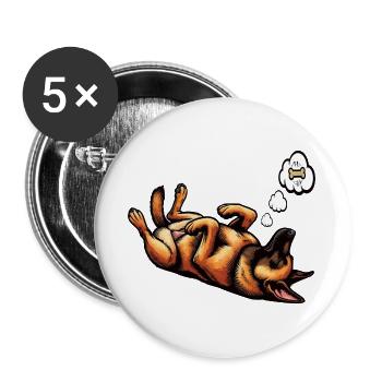 Malinois Belgian Shepherd Malinois Owner - Buttons large 2.2''/56 mm (5-pack) - white - Front