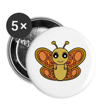 Sunny Chibi Butterfly - Buttons large 2.2''/56 mm (5-pack) - white - Front