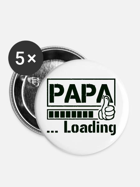 papa_loading_1 - Buttons groß 56 mm (5er Pack) - Weiß