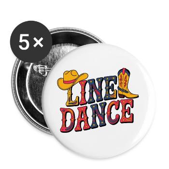 Line Dance Western Illustration - Buttons large 2.2''/56 mm (5-pack) - white - Front