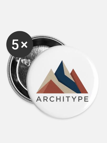 Archityp Nr. 1 - Buttons groß 56 mm (5er Pack) - Weiß