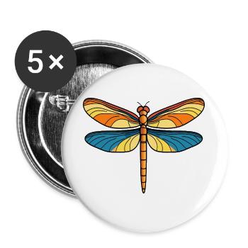 Sun Wing Kite Fly - Buttons large 2.2''/56 mm (5-pack) - white - Front