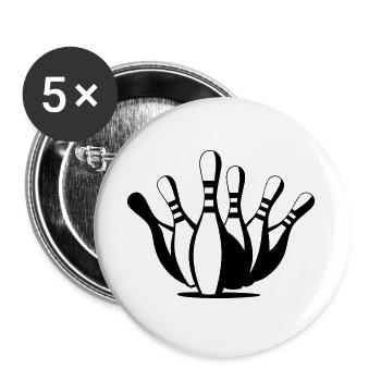 Bowling - Buttons groß 56 mm (5er Pack) - Weiß - Vorne