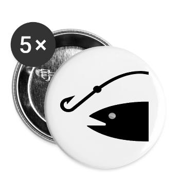 Angeln - Buttons groß 56 mm (5er Pack) - Weiß - Vorne