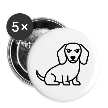Mauvais Teckel Rond-plan - Lot de 5 grands badges (56 mm) - blanc - Devant