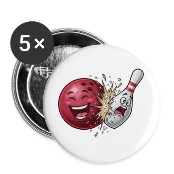 Bullet Cracker: Bowling Clash - Buttons large 2.2''/56 mm (5-pack) - white - Front