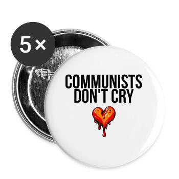 communists don't cry - Buttons groß 56 mm (5er Pack) - Weiß - Vorne
