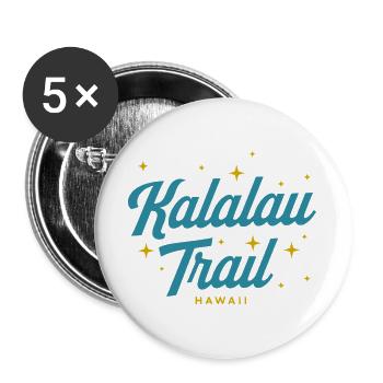 Sentier Kalalau Hawaï Écriture et Stars - Lot de 5 grands badges (56 mm) - blanc - Devant