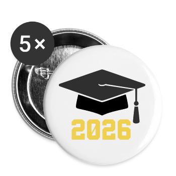 Doctoral Degree 2026 - Buttons large 2.2''/56 mm (5-pack) - white - Front