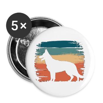 Dingo Australischer Wildhund Tierliebhaber Design - Buttons groß 56 mm (5er Pack) - Weiß - Vorne