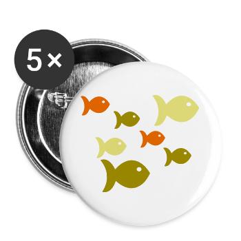 Fish School of Fish - Buttons large 2.2''/56 mm (5-pack) - white - Front