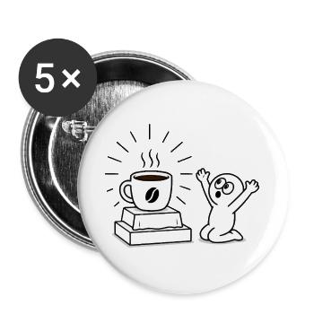 Coffee Mug Joy Comic Design - Buttons large 2.2''/56 mm (5-pack) - white - Front