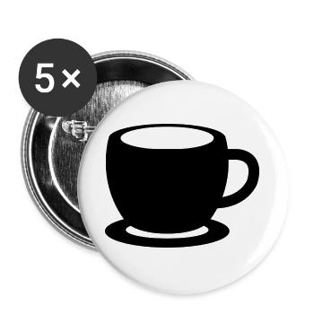 Tea Cup - Buttons groß 56 mm (5er Pack) - Weiß - Vorne