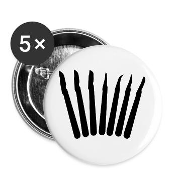 Surgeon | Scalpels | Scalpels - Black Design - Buttons large 2.2''/56 mm (5-pack) - white - Front