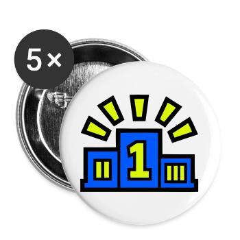 Vainqueur Podium Place 1 Champion - Lot de 5 grands badges (56 mm) - blanc - Devant