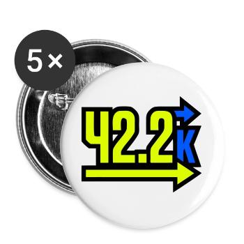  Stolzer 42.2k Marathon Finisher - Buttons groß 56 mm (5er Pack) - Weiß - Vorne