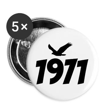 Graphique vintage d’aigle vintage 1971 - Lot de 5 grands badges (56 mm) - blanc - Devant