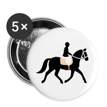 Rider Horse Silhouette Logo - Buttons large 2.2''/56 mm (5-pack) - white - Front