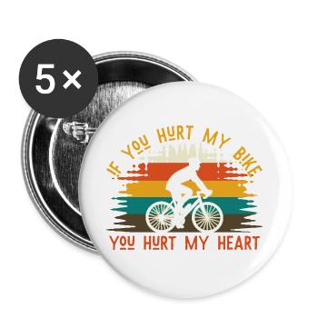 Si tu as blessé mon vélo – Radliebe Retro - Lot de 5 grands badges (56 mm) - blanc - Devant