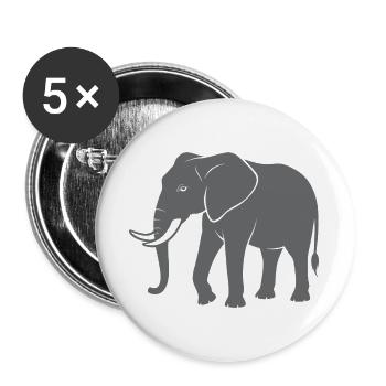 Elephant - Buttons large 2.2''/56 mm (5-pack) - white - Front