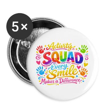 Animation team: Every smile counts - Buttons large 2.2''/56 mm (5-pack) - white - Front