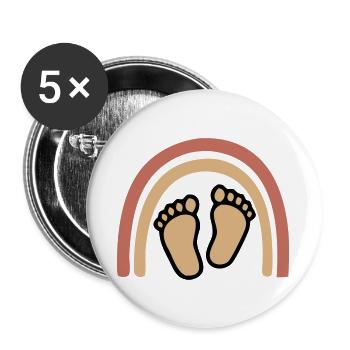 Baby Feet Rainbow Bohême - Lot de 5 grands badges (56 mm) - blanc - Devant
