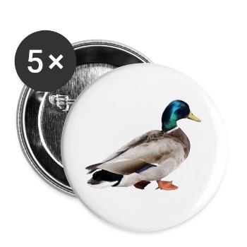 Mallard Male - Buttons large 2.2''/56 mm (5-pack) - white - Front