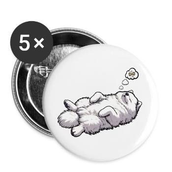 Samoyèdes Propriétaires de Samoyèdes Amants Samoyèdes - Lot de 5 grands badges (56 mm) - blanc - Devant