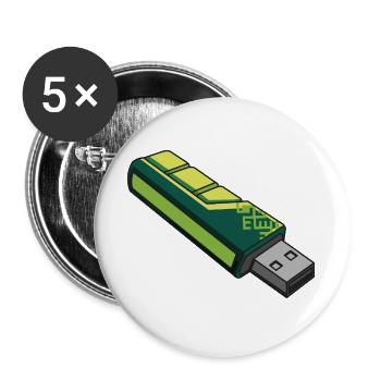 usb_en_tonos_verdes - Buttons large 2.2''/56 mm (5-pack) - white - Front