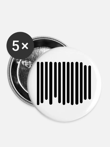 Barcode - Buttons groß 56 mm (5er Pack) - Weiß