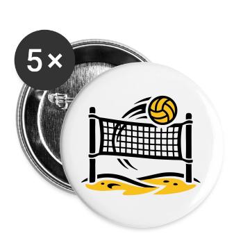 Filet de beach-volley-ball Tournoi du club de sports de plage - Lot de 5 grands badges (56 mm) - blanc - Devant