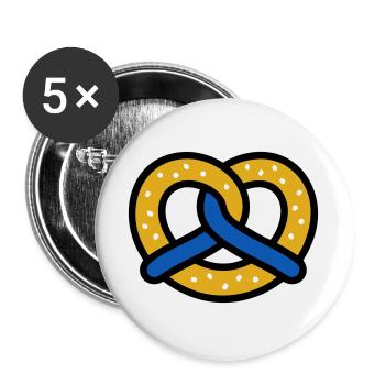 Brezel Rautenmuster Bayern Volksfest München - Buttons groß 56 mm (5er Pack) - Weiß - Vorne