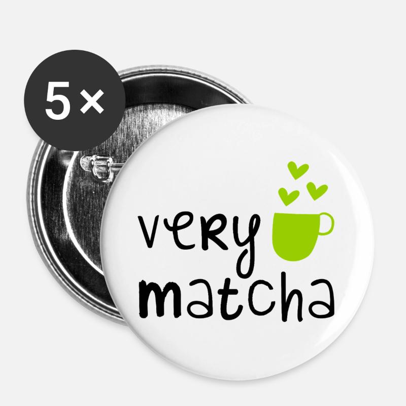 VeryMatcha - Buttons groß 56 mm (5er Pack) - Weiß