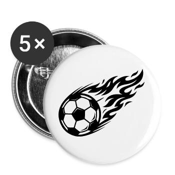 Soccer Flame Ball - Buttons large 2.2''/56 mm (5-pack) - white - Front