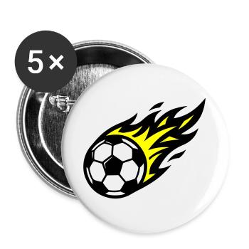 Soccer Flame Ball - Buttons large 2.2''/56 mm (5-pack) - white - Front